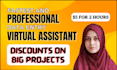 be your fastest data entry virtual assistant for 5 hours