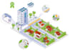 design isometric map illustration and cartoon art