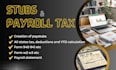 prepare stubs, payroll statements and company tax documents