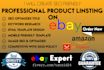do ebay SEO listing with template design