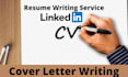 write CV, linkedin profile, resume and cover letter