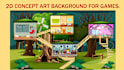 design 2d game concept art background and environment with 6 years of experience
