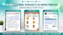 design fillable PDF forms, worksheets, planner and invoice templates