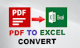 convert PDF to excel in 1 hour
