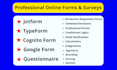 create online forms and surveys jotform, google form, typeform and cognito form