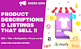 write highly converting descriptions and product listings