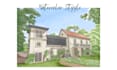 draw watercolor house with freehand style
