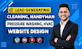 design cleaning, handyman, hvac, pressure washing, painting website