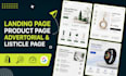 build cro advertorial, listicle, landing page, product page template in shopify