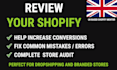 professionally review and audit your shopify store to increase conversions