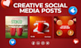 design creative social media posts, banners and instagram carousel
