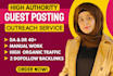 do guestpost on high da traffic sites with dofollow SEO backlinks or niche edits