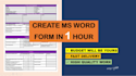 create, recreate ms word form in 1 hour