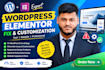 customize your wordpress website and fix elementor issues