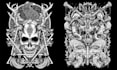 create design t shirt illustration horror black white