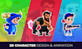 design the 2d game character and animate it