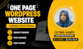 design one page or elementor landing page wordpress website