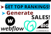 do pro SEO of webflow, bigcommerce, godaddy