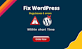 fix wordpress bugs, critical errors, customization or woocommerce issues