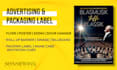 design advertising material, flyers, or packaging labels