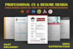 create professional, modern CV design and infographic resume