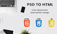 convert PSD to HTML, xd to HTML, figma to HTML with responsive design