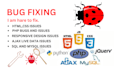 fix any type of issues or bugs in javascript, PHP, laravel website