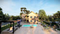 design landscape, backyard, hardscape, softscape, yard, multi playground, patio