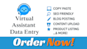 do data entry, blog posting, post formatting, and content uploads