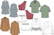do garment technical sketch with color and print details