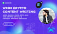 write web3, blockchain, defi, crypto articles and blogs