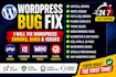 fix wordpress bugs, PHP errors, woocommerce and elementor issues