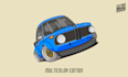 make chibi cartoon car illustration in perspective view