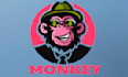 do creative modern mascot cartoon monkey logo design for you