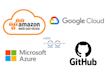 setup cicd on AWS, gcloud or microsoft azure from github