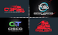 do transport logistics trucking dispatching logo