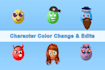 change color of character or illustration