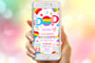 do pop it birthday party digital, text phone invite