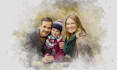 paint watercolor illustration and digital art for your portrait, pet, house