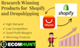 research shopify winning product for dropshipping