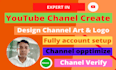 create, setup and optimize professional youtube chanel