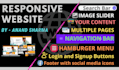 make a responsive website using pure HTML, CSS and js