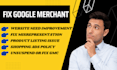 fix google merchant center suspension issue misrepresentation, approve item
