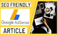write 30 unique SEO articles for google adsense approval