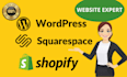 design wordpress, shopify and squarespace business website