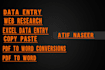 do excel data entry, web research, data entry, copy paste,