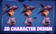draw 2d character design for game in casual style