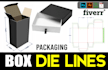 create dieline or die cut line for box packaging design