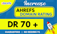 boost ahrefs DR domain rating to 75 with white hat SEO backlinks
