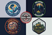 design vintage logo, retro, badge, sticker, label, poker, disc golf, coaster, rv